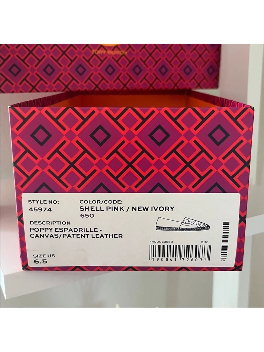Tory Burch Blush Pink Canvas Espadrille Logo Slip-On